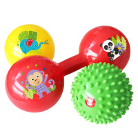 费雪Fisher-Price 儿童玩具球 新生儿训练球套装(宝宝摇铃按摩哑铃球)F0905