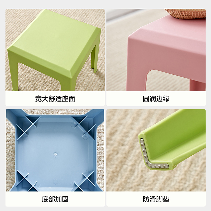 全友家居小凳子客厅马卡龙多色可选方板凳小矮凳高清大图
