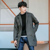 韦斯普 2019春季新款文艺港风男士中长款呢子夹克男高品质男装外套X8811