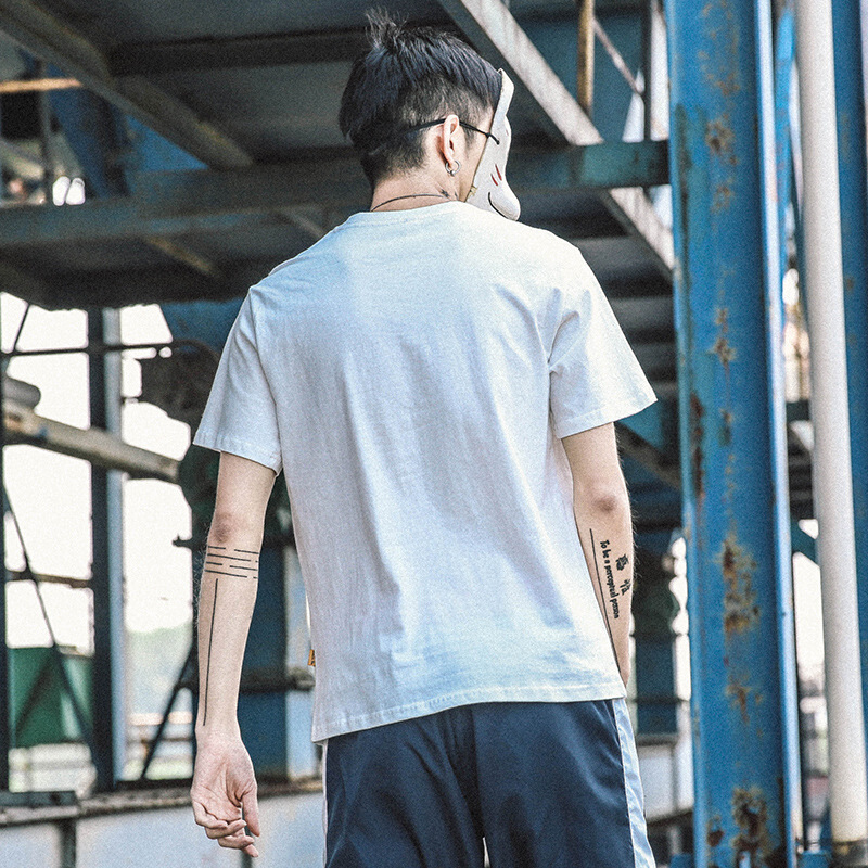 东京衣柜夏季新款日系卡通撞色印花休闲T恤男潮流学生韩版短袖tee