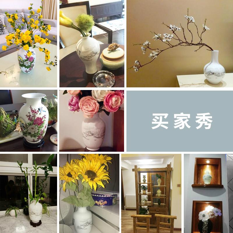 景德镇陶瓷器花瓶 落地大号仿古清明上河图青花瓷瓶酒店客厅摆件 三维工匠 雪景葫芦瓶+底座高清大图