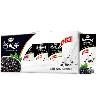 伊利 谷粒多 谷物牛奶饮品 黑谷牛奶 粗粮牛奶 12*250mL