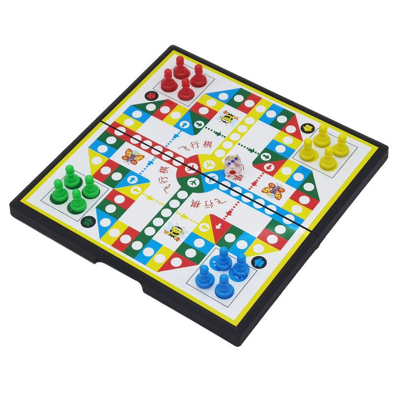 磁性飞行棋大号飞机棋折叠游戏棋磁石便携骰子棋儿童玩具亲子|小号飞行棋+五子棋