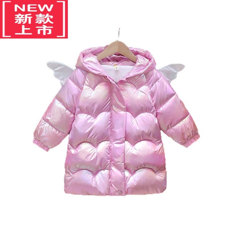 可莉允女童冬季翅膀棉服2022新洋气加厚独角兽外套宝宝炫彩免洗羽绒棉衣图片