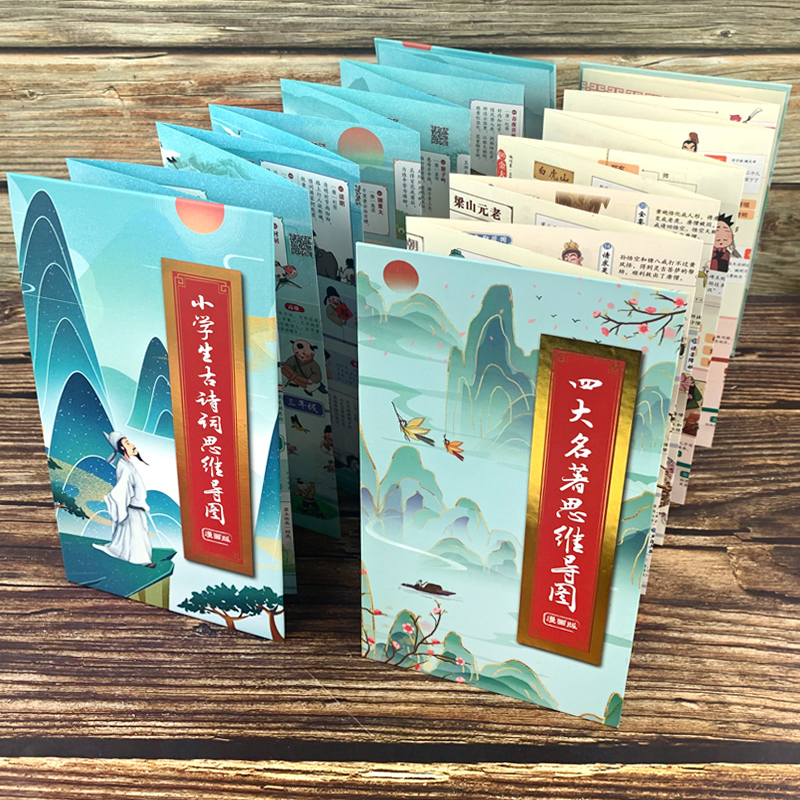 小学生古诗词 思维导图 [正版]四大名著小学生必背思维导图画册 山海经唐诗三百首古诗词小学生必背人教版 藏在地图里的高清大图