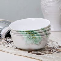 金禹瑞美REMEC 碗 面碗6英寸4个装 绿波骨瓷碗 米饭碗 汤碗 陶瓷碗 碗 饭碗 泡面碗