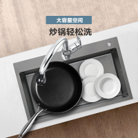 摩恩(MOEN)不锈钢厨房水槽单槽套餐台上台下水槽洗碗槽洗菜盆大单槽易清洁纳米抗油盾