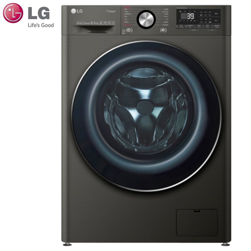 LG洗衣机FQ10BV4 家用10.5公斤大容量变频纤薄机身款全自动滚筒洗烘一体洗衣机7公斤烘干智能DD直驱