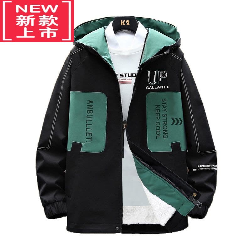 可莉允胖童装男童加厚外套冬款加肥加大男孩宽松棉服中大童加绒棉衣夹克图片