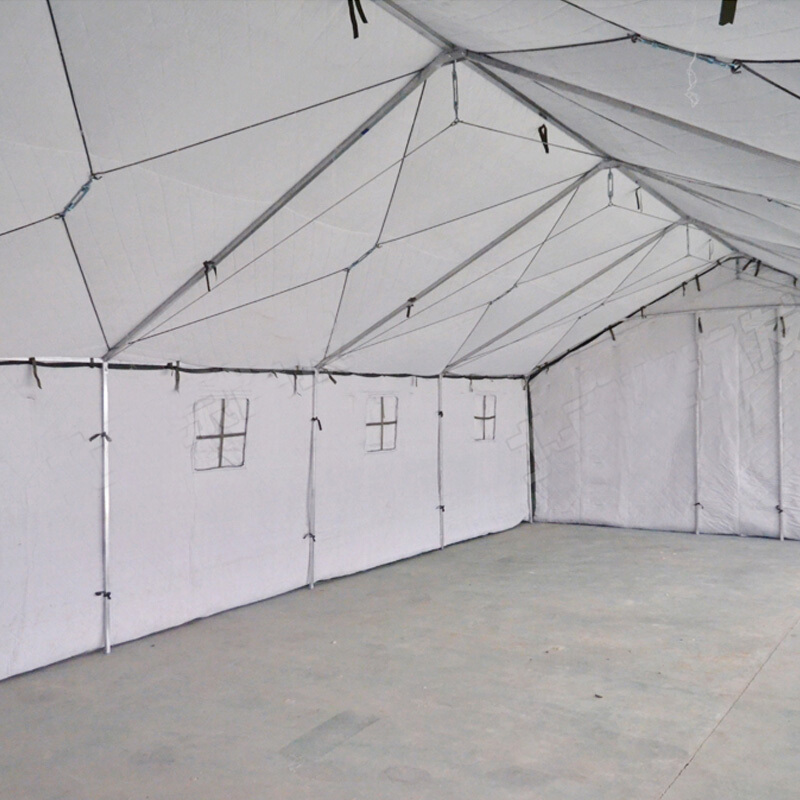 兵行者 大型施工工地军绿帐篷 帆布帐篷夏季降温帐篷工程救灾专用 加厚3层棉冬暖夏凉 棉帐篷5×4米 住8人