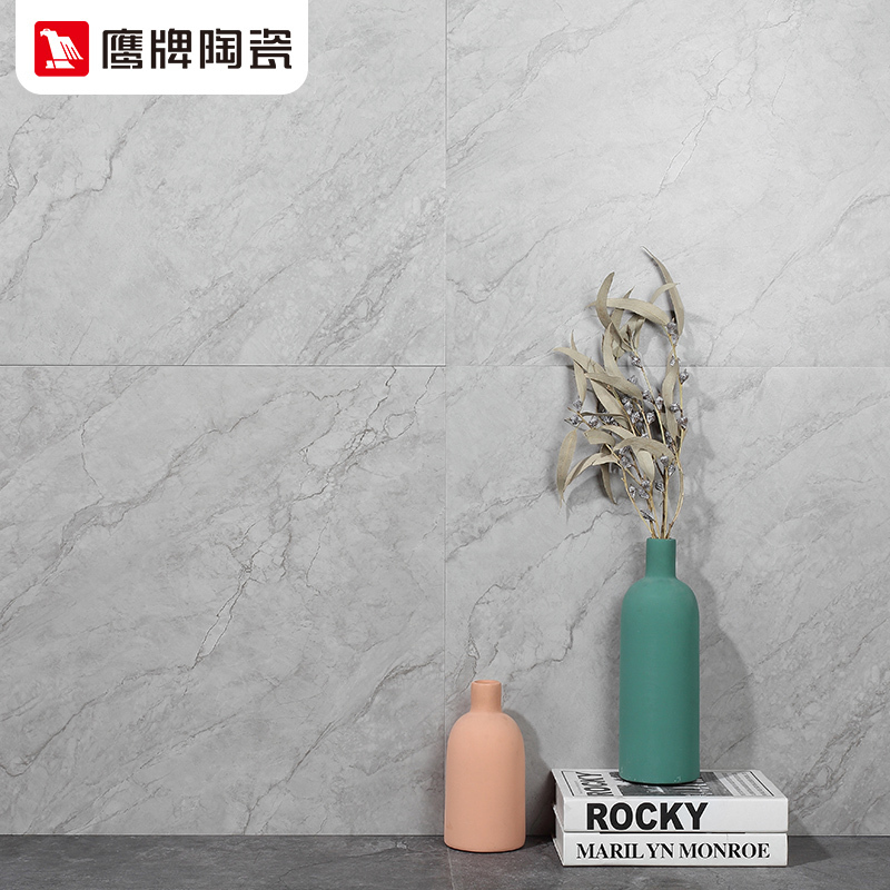 鹰牌陶瓷灰色瓷砖客厅地板砖瓷质哑光面仿古砖600600银鼎石