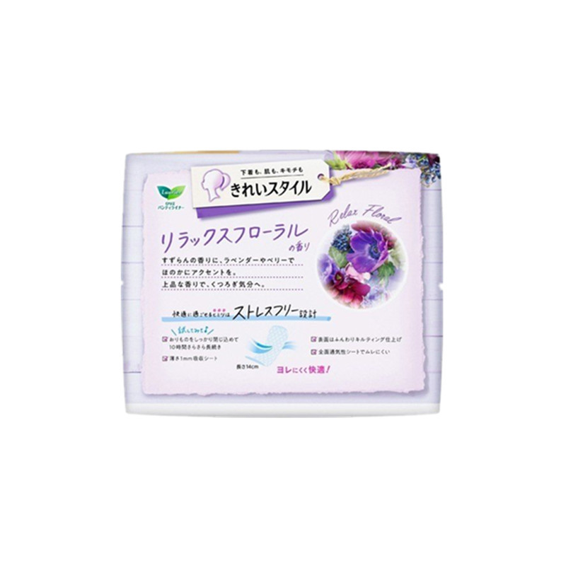 [香型卫生护垫]花王(乐而雅)LAURIER 浪漫玫瑰香型卫生护垫140mm 72片棉柔
