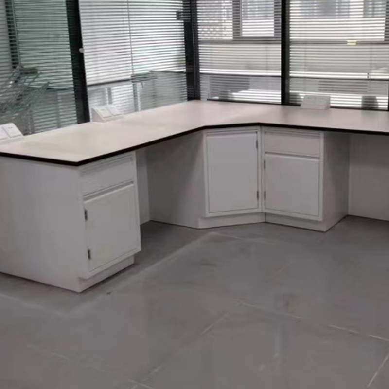 铭威盾全钢中央台试验台带吊柜化学实验台室桌工作台钢木边台立柜操作台高清大图