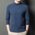 半高领羊毛衫男秋冬季新款保暖纯色宽松针织加厚男士毛衣打底 XL 花灰兰