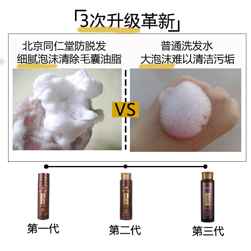 北京同仁堂防脱洗发水套装控油固发液男女士通用洗发露养发护发洗头水洗发液正品三盒周期洗护套装高清大图