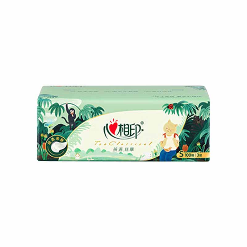 心相印抽纸茶语丝享塑装面巾纸IP款3层100抽*18包十八DT15100