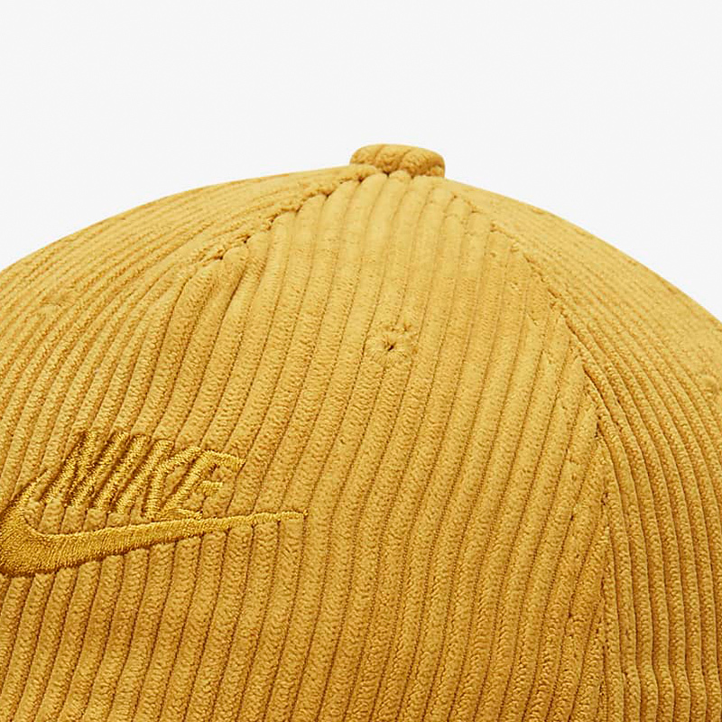 Nike 耐克男帽 CLUB 灯芯绒软顶黄色休闲运动帽 FB5375-716