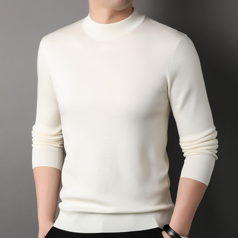 可机洗加厚精纺羊绒衫男半高领100%纯羊绒打底衫春秋纯羊毛针织衫毛衣宽松大码套头加厚男装打底羊毛衫EERDS高端羊绒衫