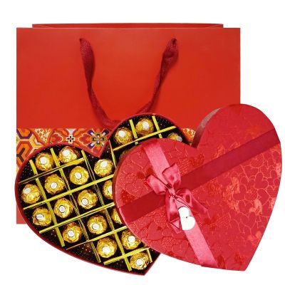 费列罗巧克力 Ferrero/费列罗榛果巧克力心形礼盒27粒礼盒装结婚喜糖零食品