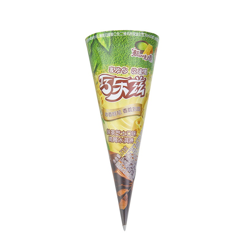 伊利巧乐兹抹茶芝士口味脆筒冰淇淋438g