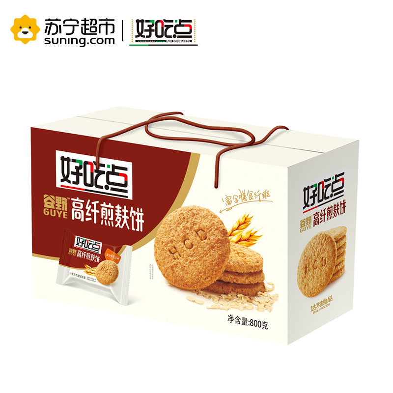 达利园 好吃点 饼干零食 高纤煎麸饼800g(饼干礼盒)高清大图