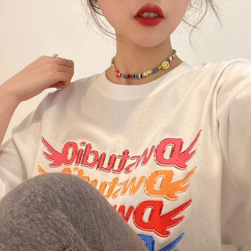 Lisa同款彩珠串珠花朵笑脸项链女金智秀Jennie百搭锁骨项圈颈链 笑脸串珠项链一条 普通包装