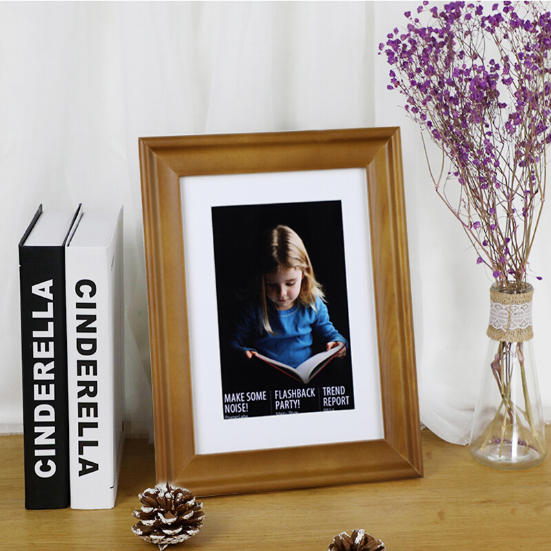 墨斗鱼实木相框巴洛克8寸白色相框烤漆相框摆台欧式木质摆台创意框