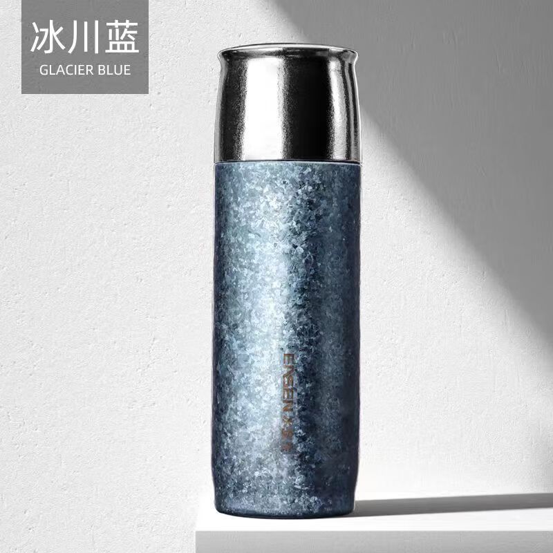 水宜生 450ML纯钛保温杯 高档养生钛晶水杯 双层高端女士保温杯 随身茶杯 T880 冰川蓝