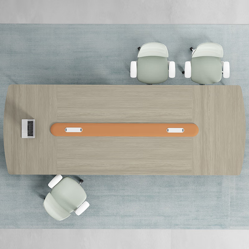 鑫金虎 时光榆木系列会议桌办公桌长条桌洽谈桌 4.2m高清大图