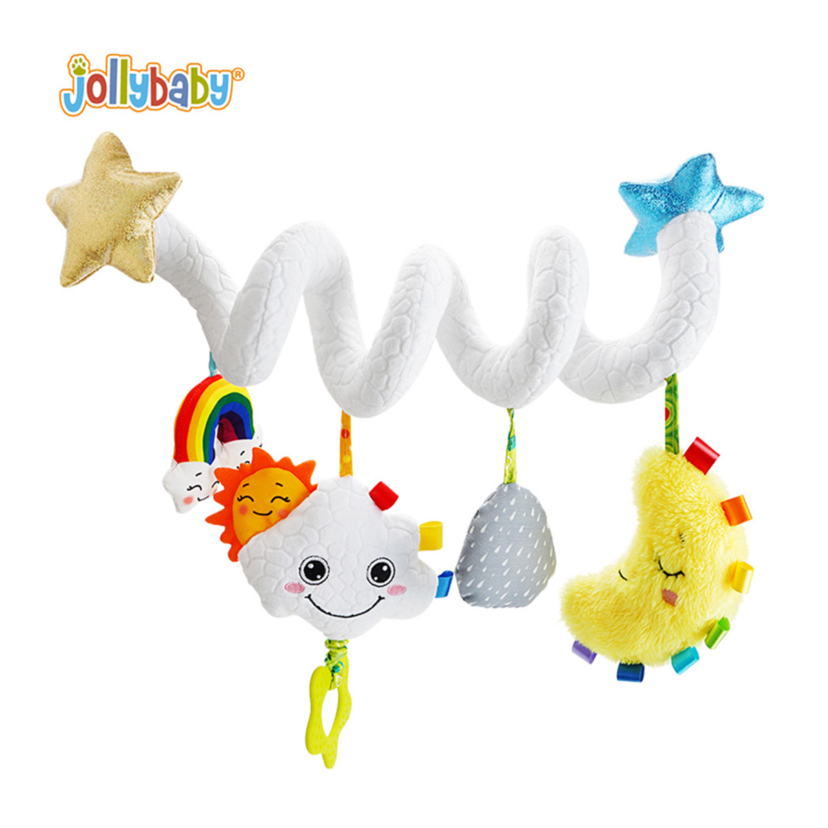 jollybaby音乐云朵月亮拉铃婴儿推车玩具挂件3-6月宝宝床绕1663 JB云朵床绕