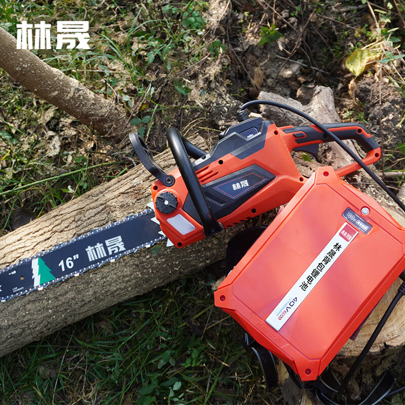 林晟电链锯家用手持充电式无刷大功率锂电池锯柴伐木LS740D-2高清大图