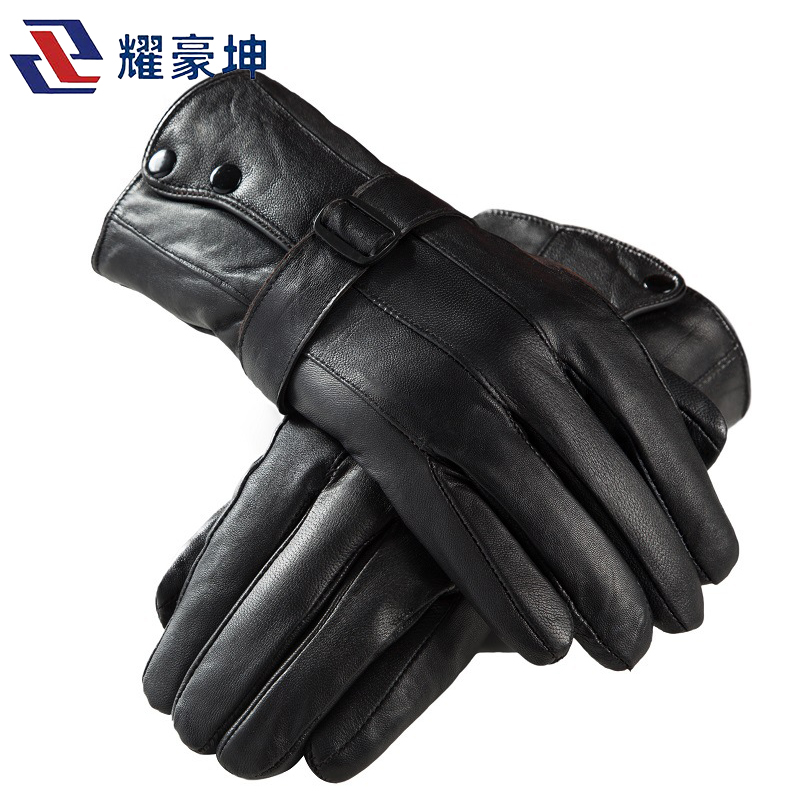 耀豪坤防寒加绒羊皮手套 中长款YH15双