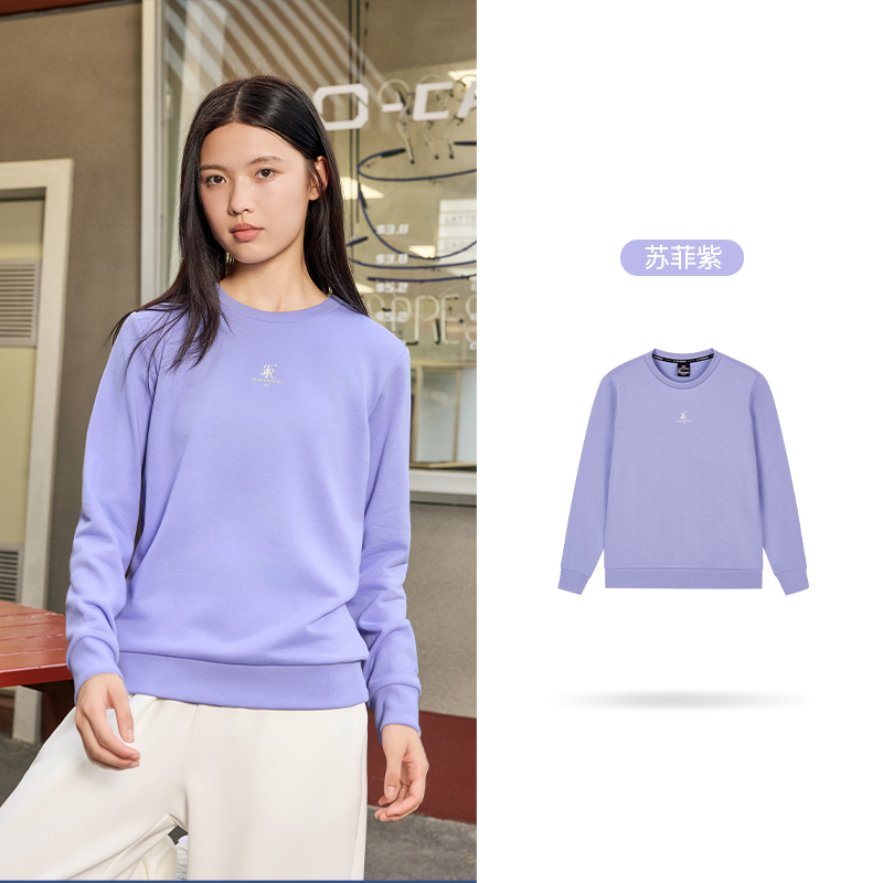 361°运动卫衣女春秋季新款套头卫衣常规舒适上衣 L 苏菲紫