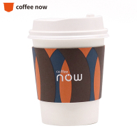 Now咖啡一次性加厚隔热咖啡纸杯 奶茶纸杯牛奶纸杯带盖带杯套370ml