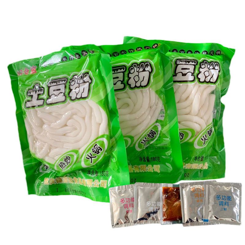 赛卡伊手工鲜土豆粉180g懒人袋装重庆本土麻辣小火锅粗粉5种口味调料