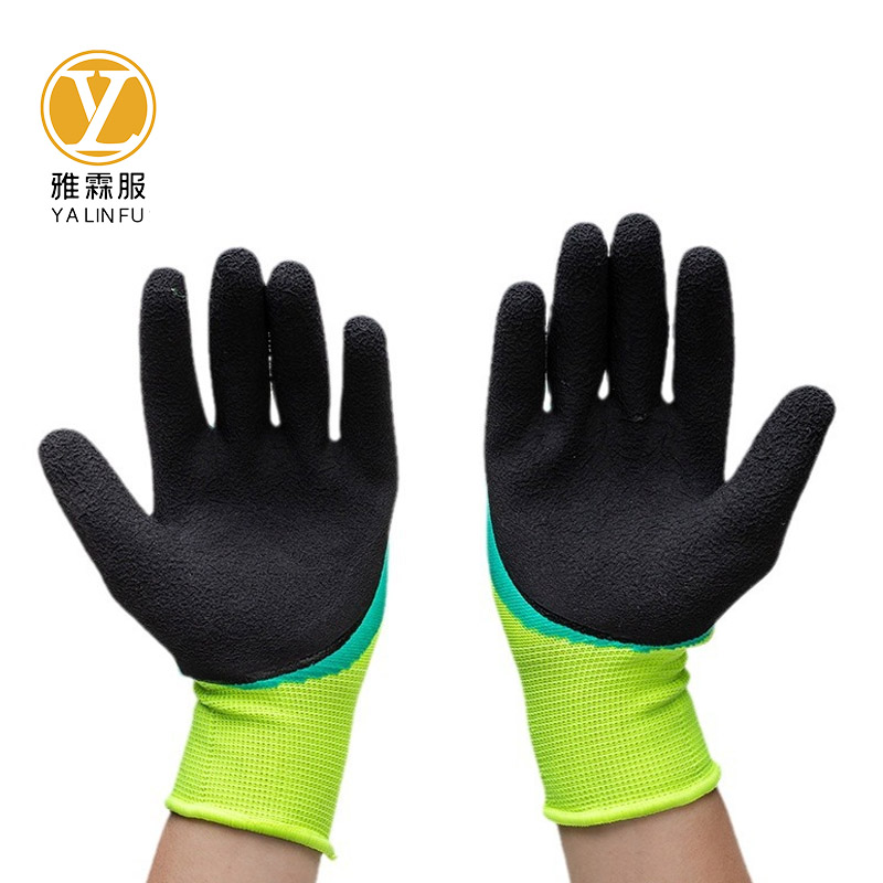 雅霖服 乳胶发泡双层劳保手套YLF1235 双高清大图