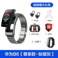 华为手环B6 运动手环 智能手环 (健康手环+弧面柔性彩屏+清晰稳定通话+科学运动指导+快充技术) 尊享款 钛银灰