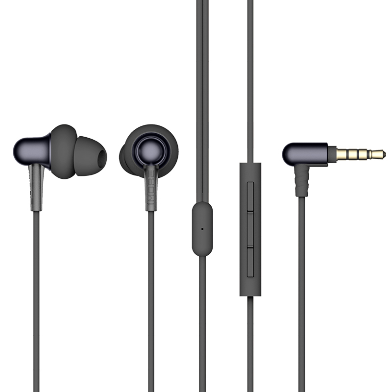万魔(1MORE)E1025 Stylish 双动圈入耳式有线耳机 HiFi线控通用带麦音乐耳机 黑色