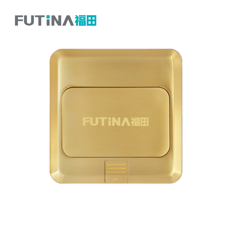 福田 地插 地插座阻尼慢弹起式防溅水地面插座隐藏式地插盒强电插座 (二位10A三极插座)带阻尼 单位:个高清大图