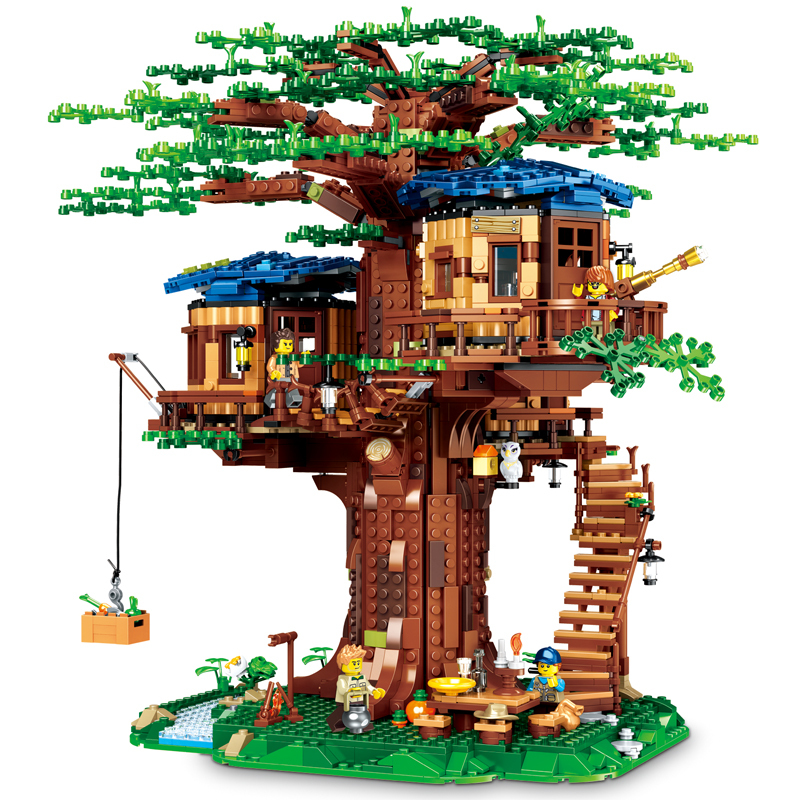 新款兼容乐高四季树屋我的世界女孩系列拼装立体拼图积木男孩玩具视频