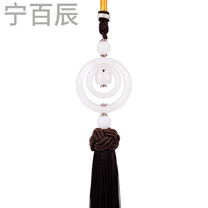 宁百辰汽车挂件 高档玉石男女士车内坠挂饰后视镜精品挂件创意平安扣