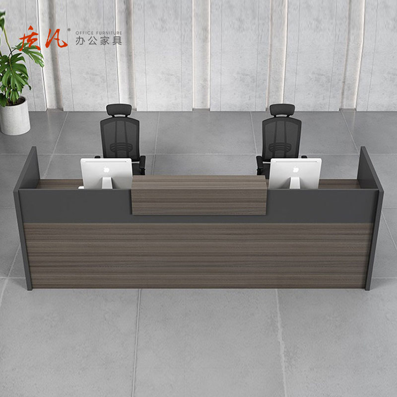 苏宁 质凡 创意前台桌接待简约公司含柜吧台桌 2800x600x1100mm高清大图