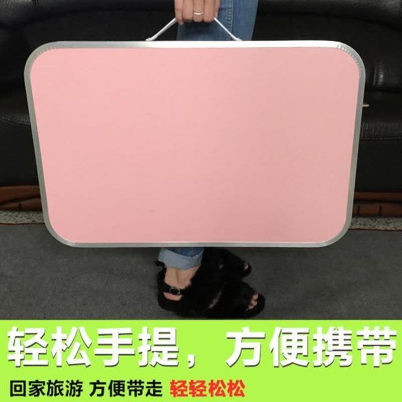 加粗加厚便携式电脑桌学习桌懒人折叠桌床上笔记本电脑桌大学生餐桌宿舍书桌寝室学习用小桌子便携式吃 粗腿水果绿70X50图片