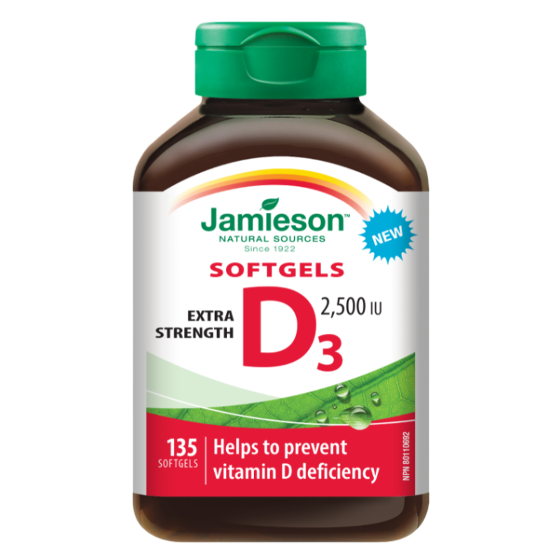 加拿大进口Jamieson健美生维生素d3 2500IU软胶囊135粒中老年维生素D送礼高清大图