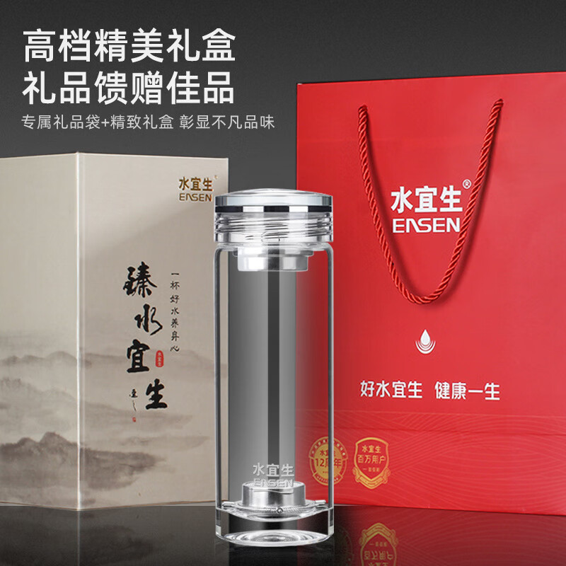 水宜生 500ML高档商务单层加厚玻璃杯 男士便携水杯 耐热 大容量办公室茶杯 G516高清大图