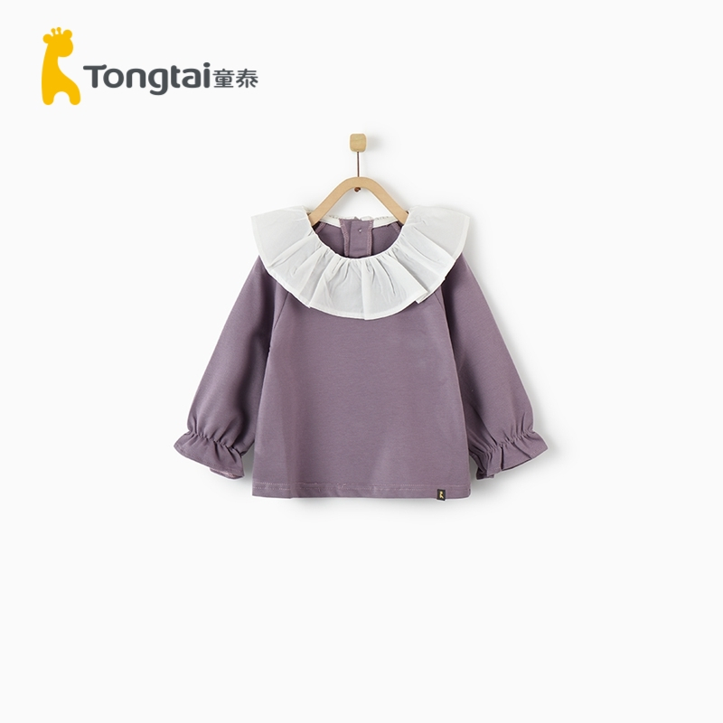 童泰(Tongtai)夏季婴儿衣服1-4岁女宝宝外出上衣女童娃娃领外出上衣儿童上衣