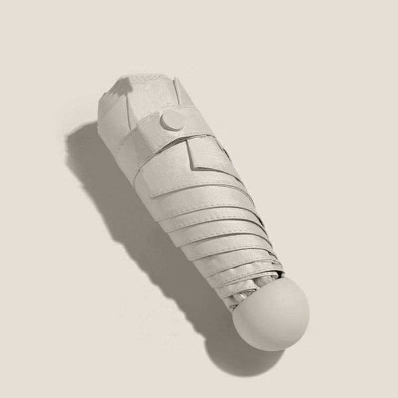 五折伞晴雨两用女太阳伞防紫外线胶囊伞折叠迷你雨伞 【梧桐米】全遮光6骨无盒五折伞