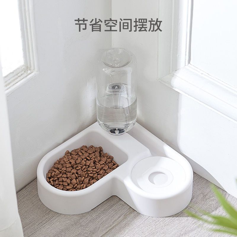 15度单碗(带不锈钢盆200ml)白 狗盆自动狗碗盆猫碗盆双碗猫咪饭盆用品宠物用品泰迪自动饮水器