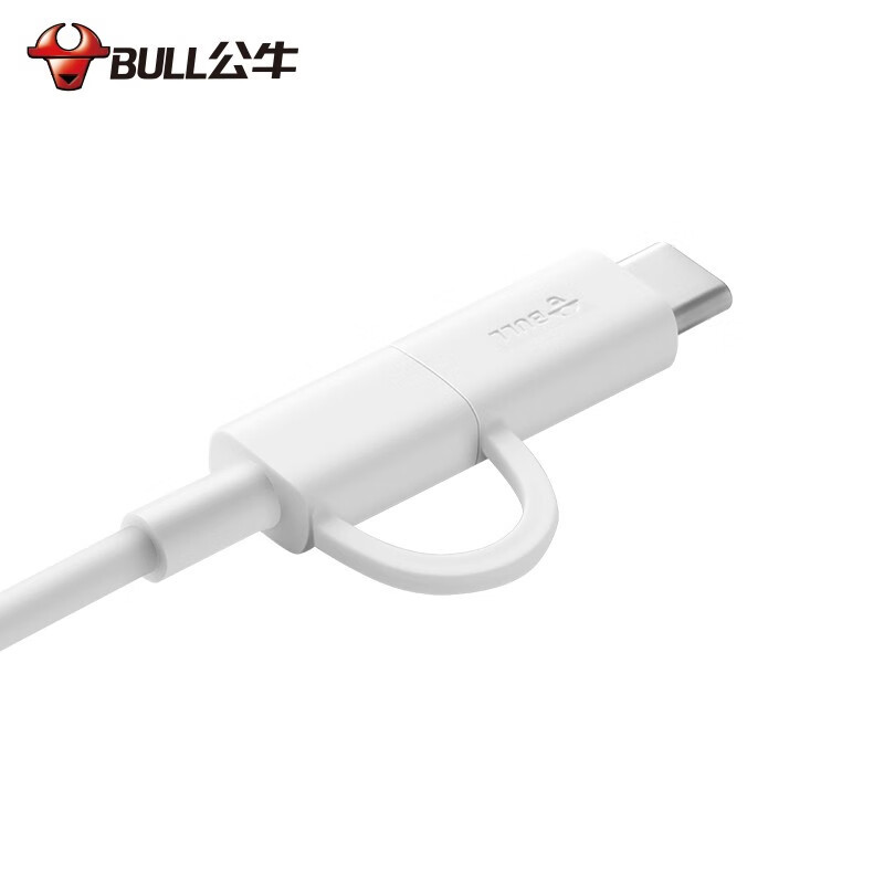 公牛(BULL) 盒装安卓/TypeC二合一数据线 1m(8404) 白色J9C10高清大图