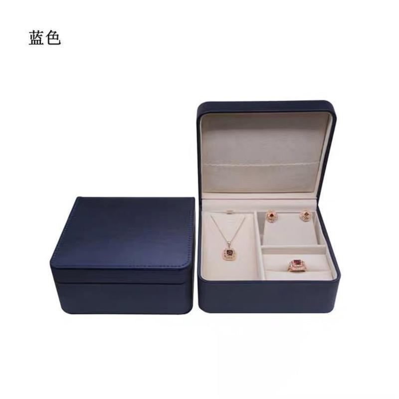 珠宝首饰三件套首饰盒送礼皮革首饰箱吊坠戒指项链盒子送礼婚礼箱高档